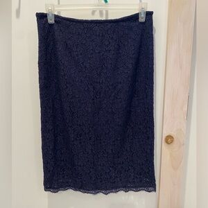 Coldwater Creek Navy Lace Skirt Sz. 10
